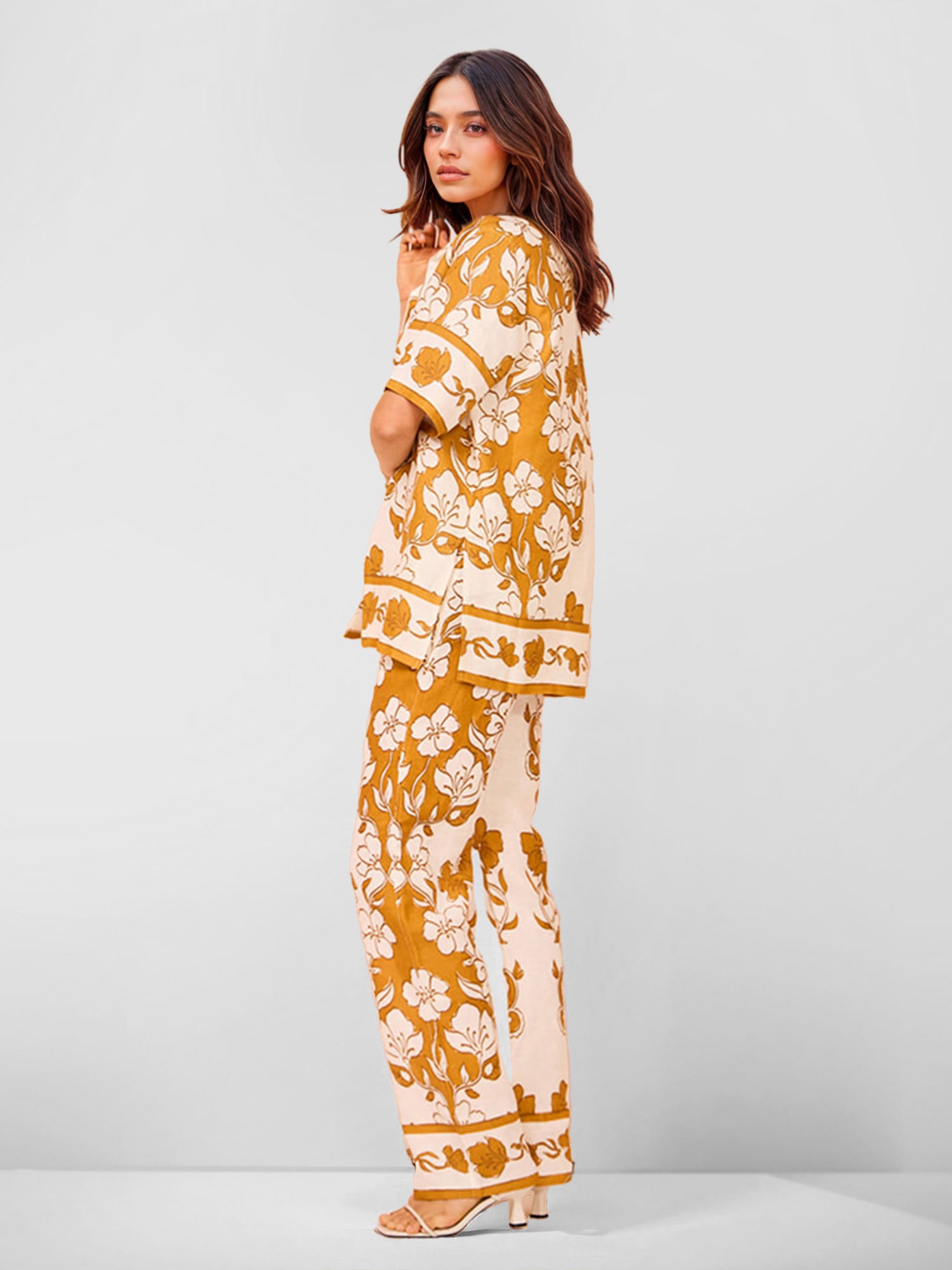 Vintage Tapestry Print Oversized Shirt