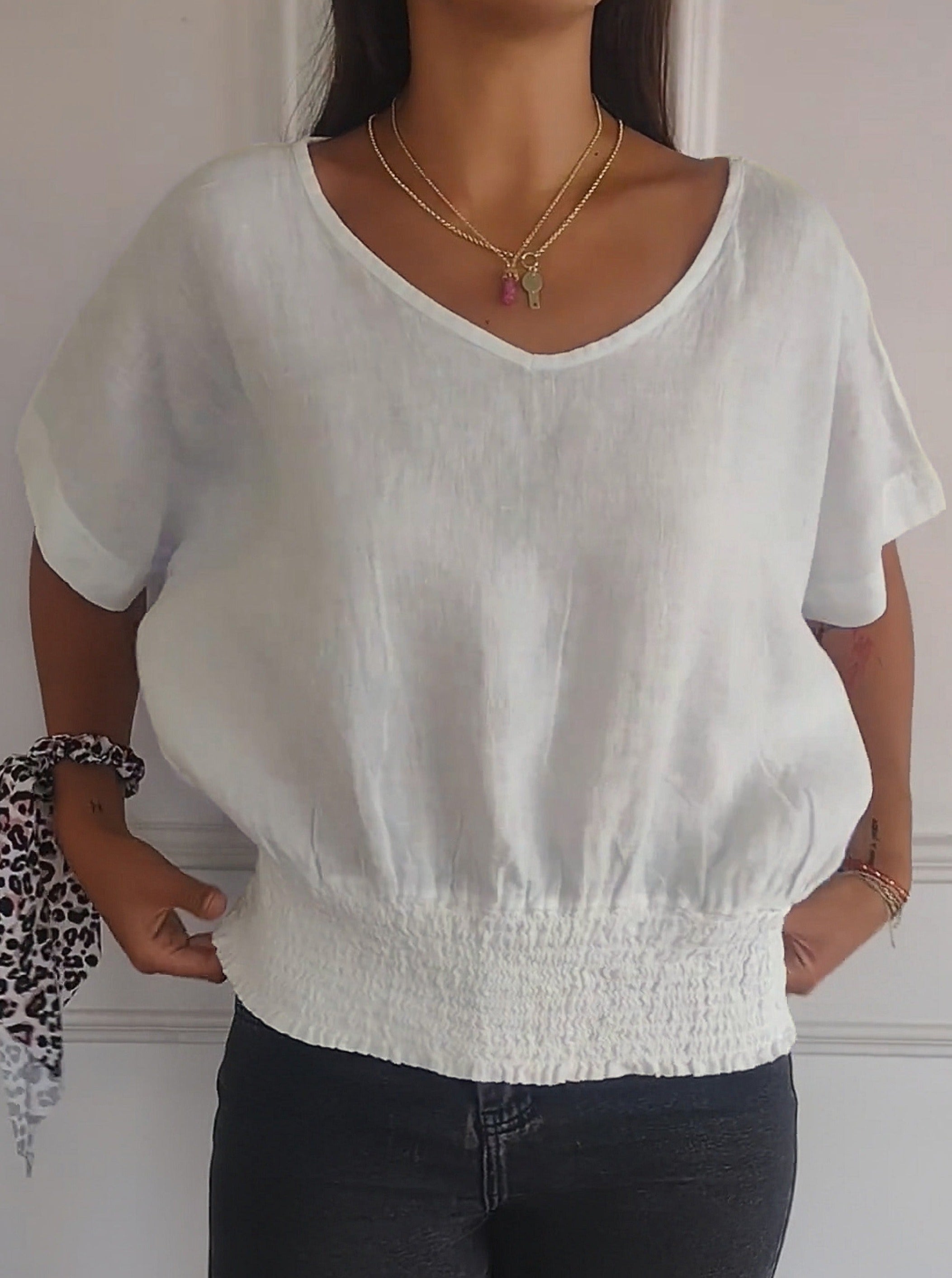 2024 Ladies V-neck Short Sleeve T-shirt