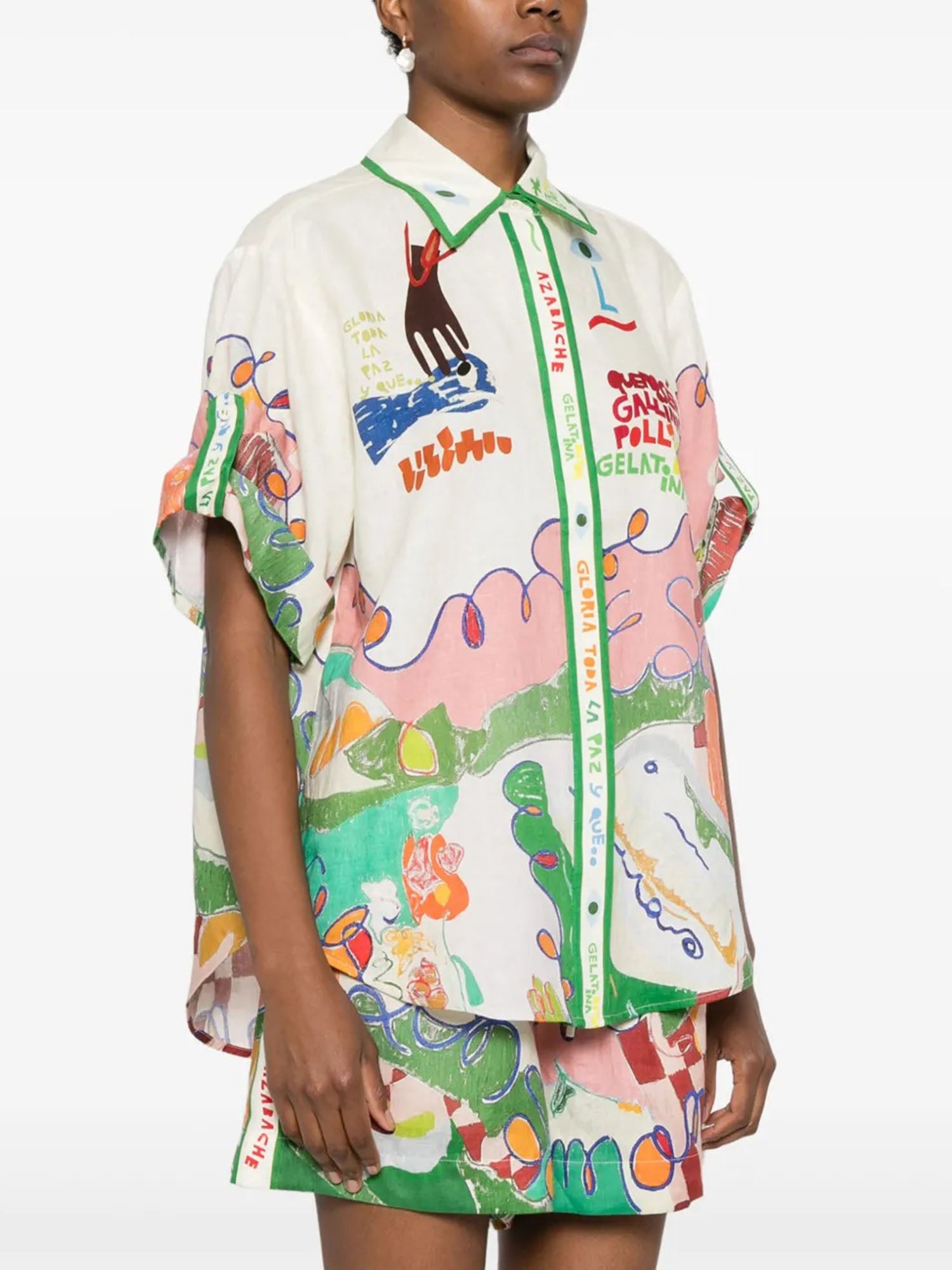 Retro Doodle Print Short Set