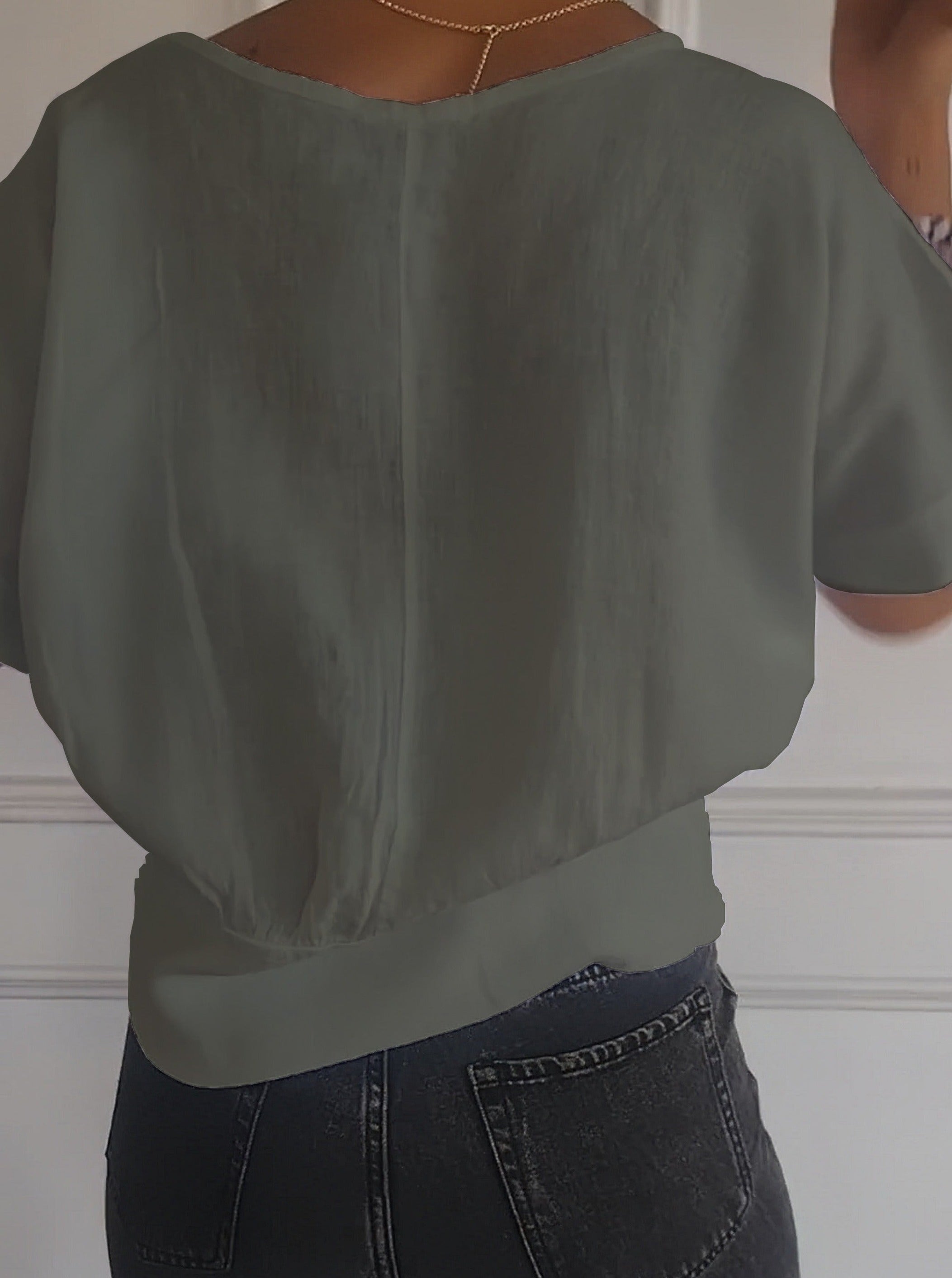 2024 Ladies V-neck Short Sleeve T-shirt