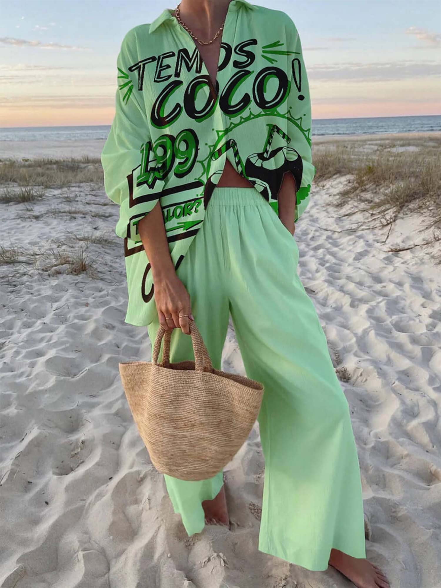 Sunset Graphic Print Two-Piece Set