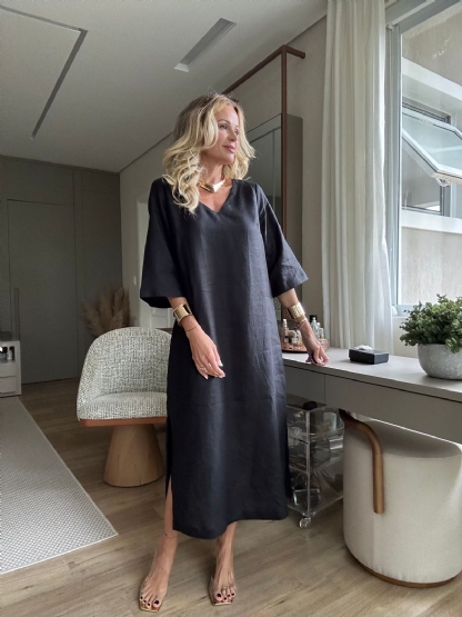 Women's Cotton linen casual dress