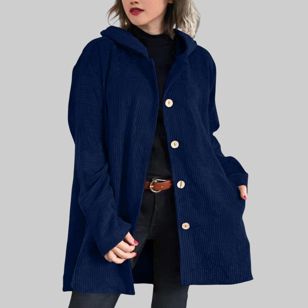 2025 Hot Sale🔥Corduroy Quilted Jacket with Hood