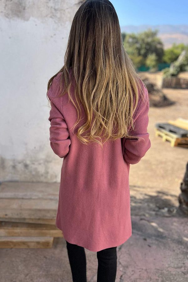 2024 Ladies Lapel Mid-Length Knitted Cardigan Jacket