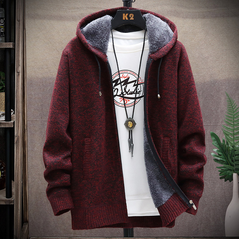 Autumn/Winter Gentleman's Warm Hooded Cardigan Sweater