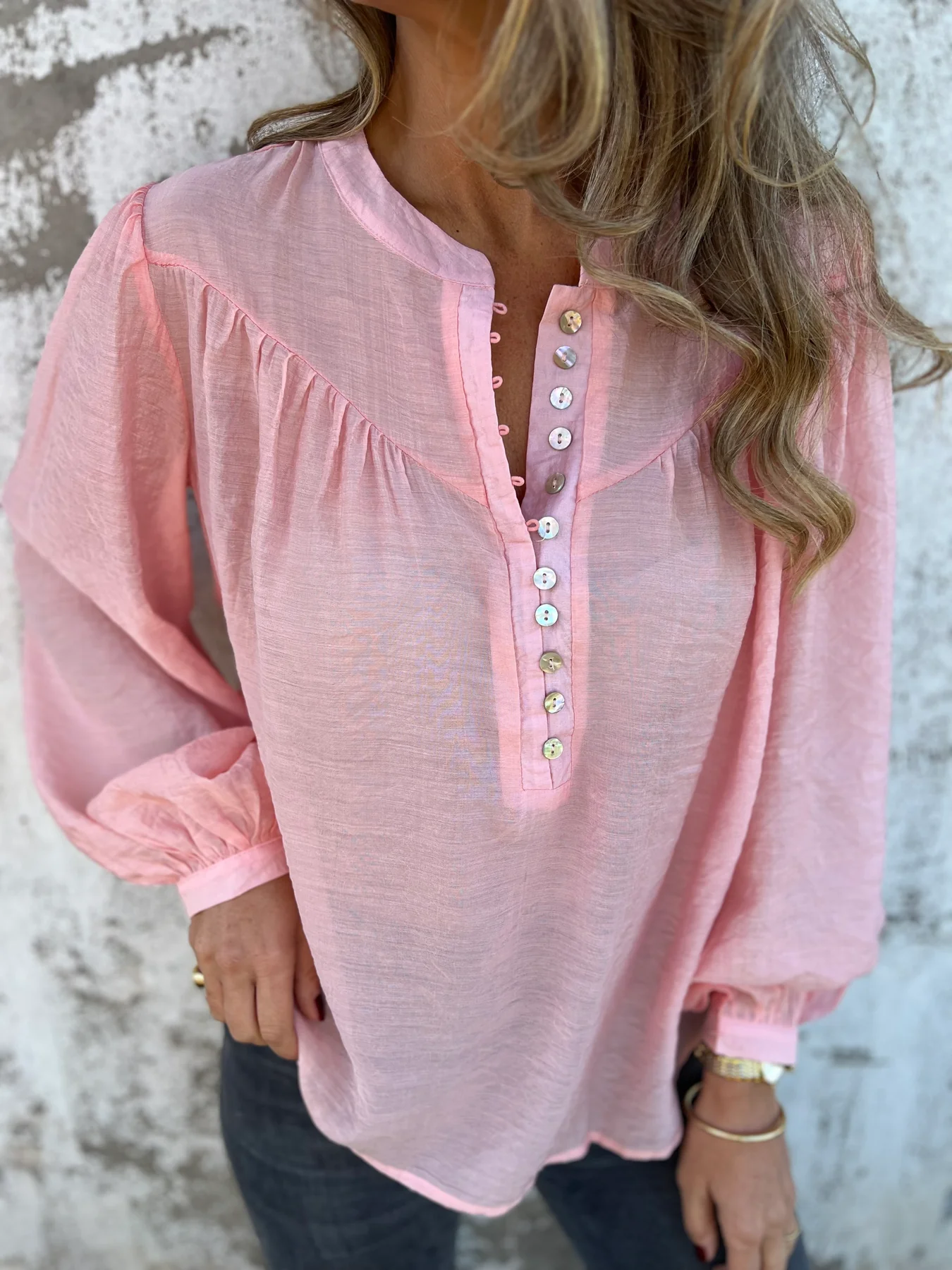 Casual Ice Silk Button Top