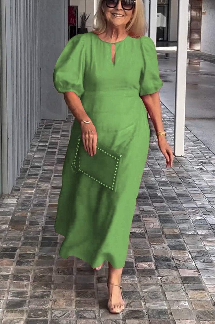 👗💞Solid Color Cotton and Linen Dress😍🔥