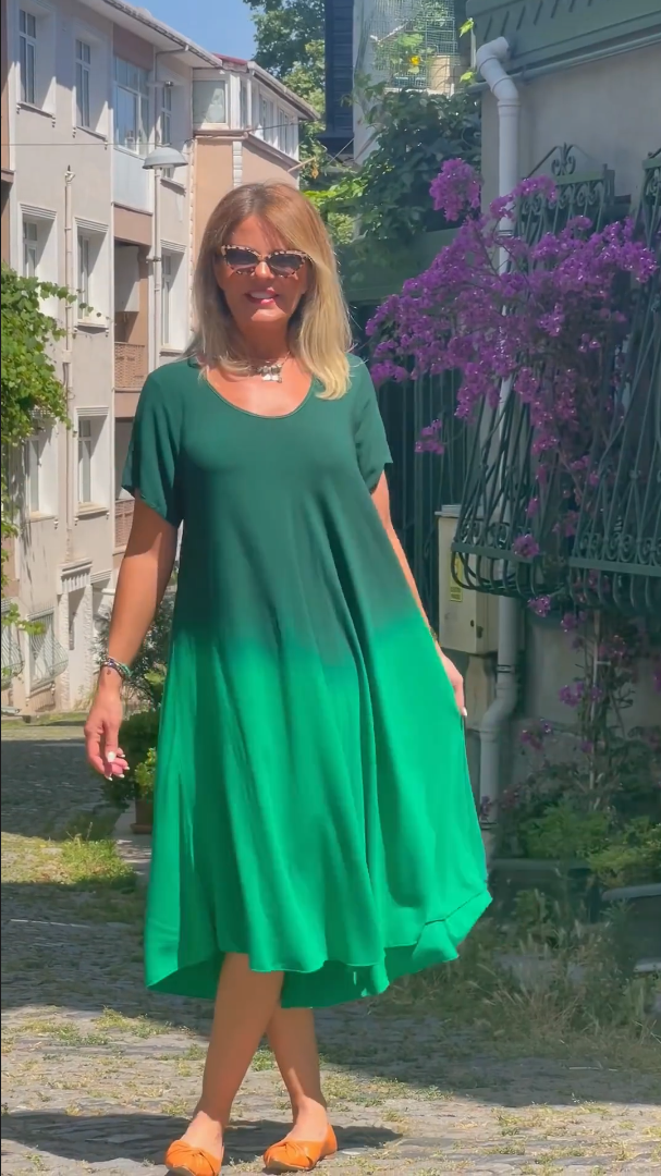 Woman's cotton casual gradient dress-Buy 2 get free shipping