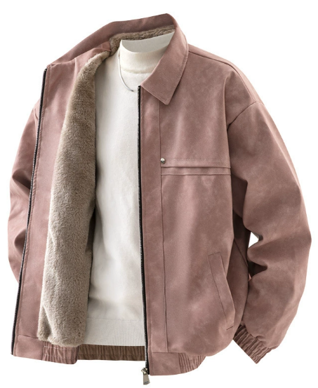 2026 Retro Lapel Merard Fleece Leather Jacket