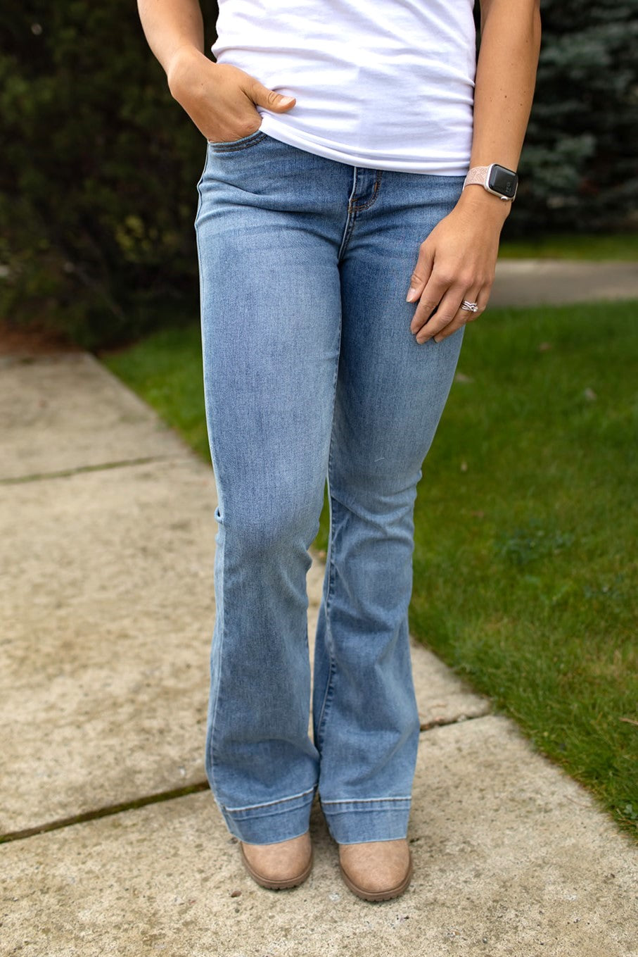 Judy Blue Mid Rise Trouser Flare Jeans (0-24)