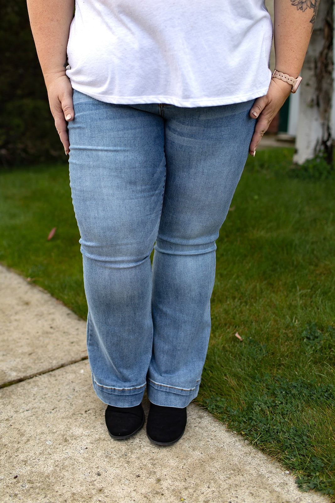 Judy Blue Mid Rise Trouser Flare Jeans (0-24)