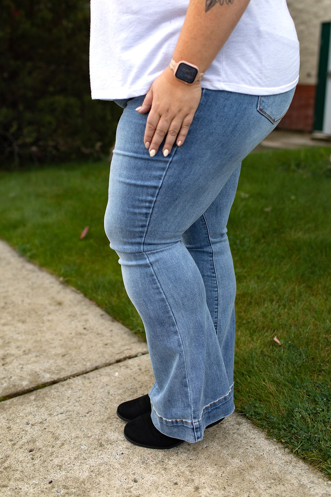 Judy Blue Mid Rise Trouser Flare Jeans (0-24)