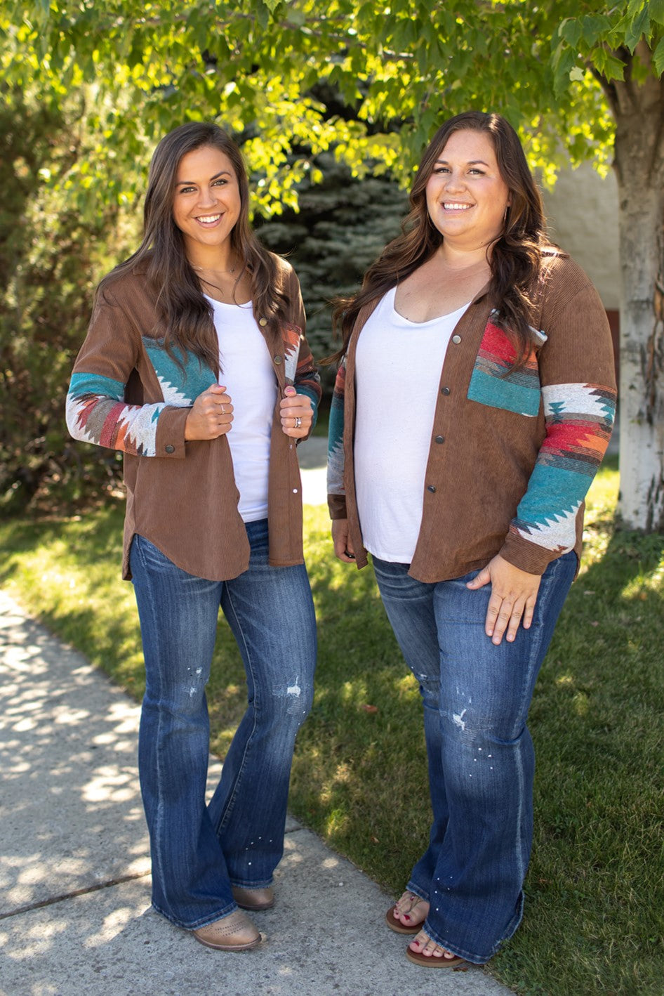 Brown Corduroy Nomad Aztec Shacket (SM-2X)