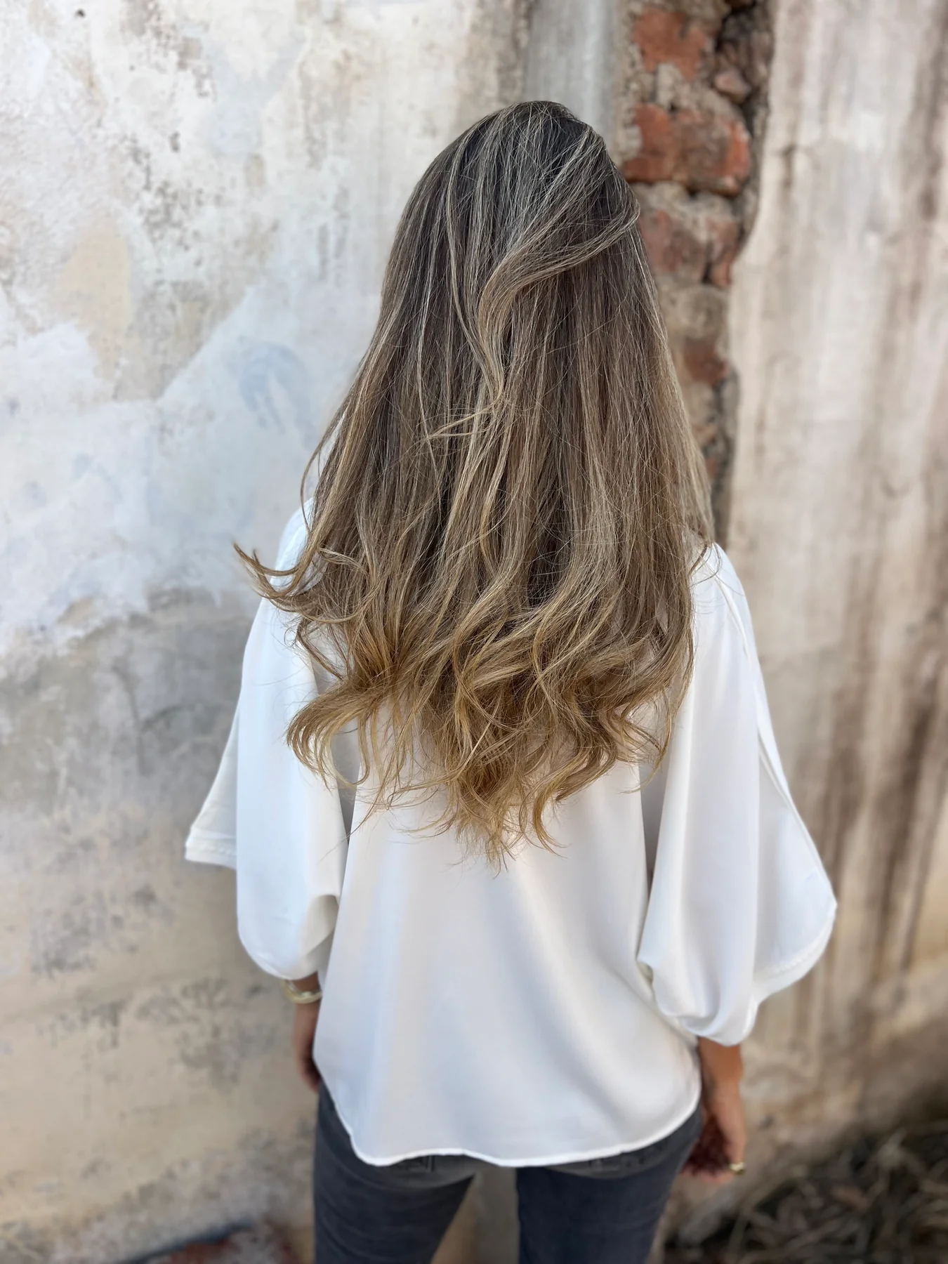 Silk 3/4 Half Lantern Sleeve Vest