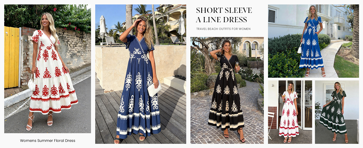 PRETTYGARDEN Flowy Boho Dress for Women