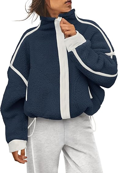 2025 Women's fleece zip-up lamb fleece coat