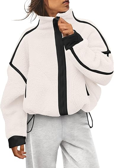 2025 Women's fleece zip-up lamb fleece coat