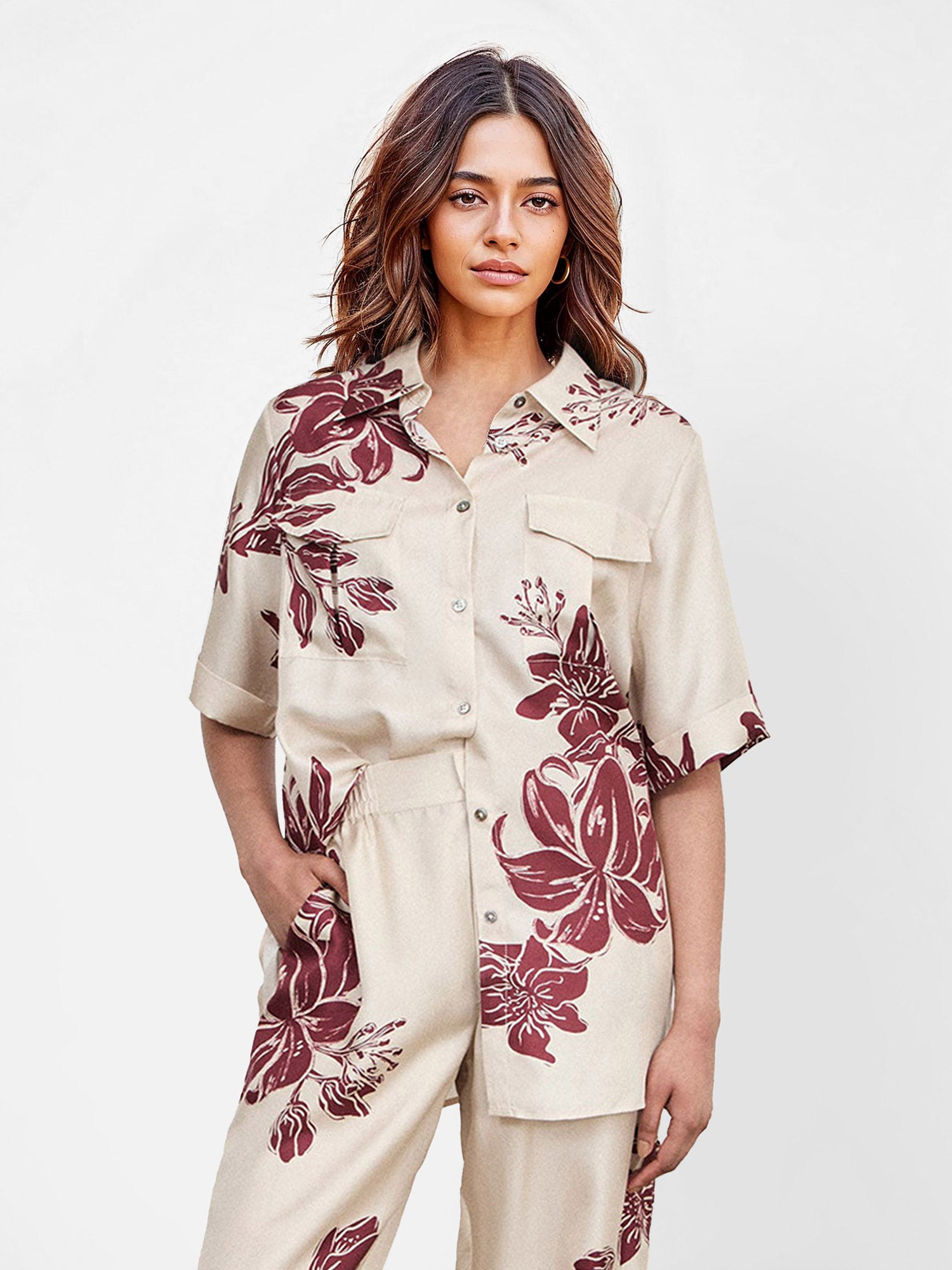 Floral Elegance Oversized Shirt