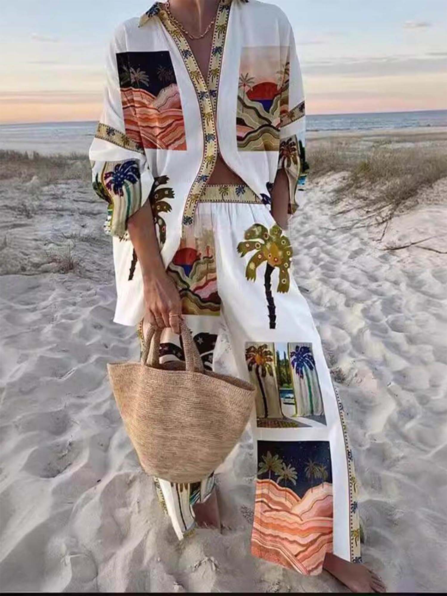 Palm Tree Paradise Two-Piece Set