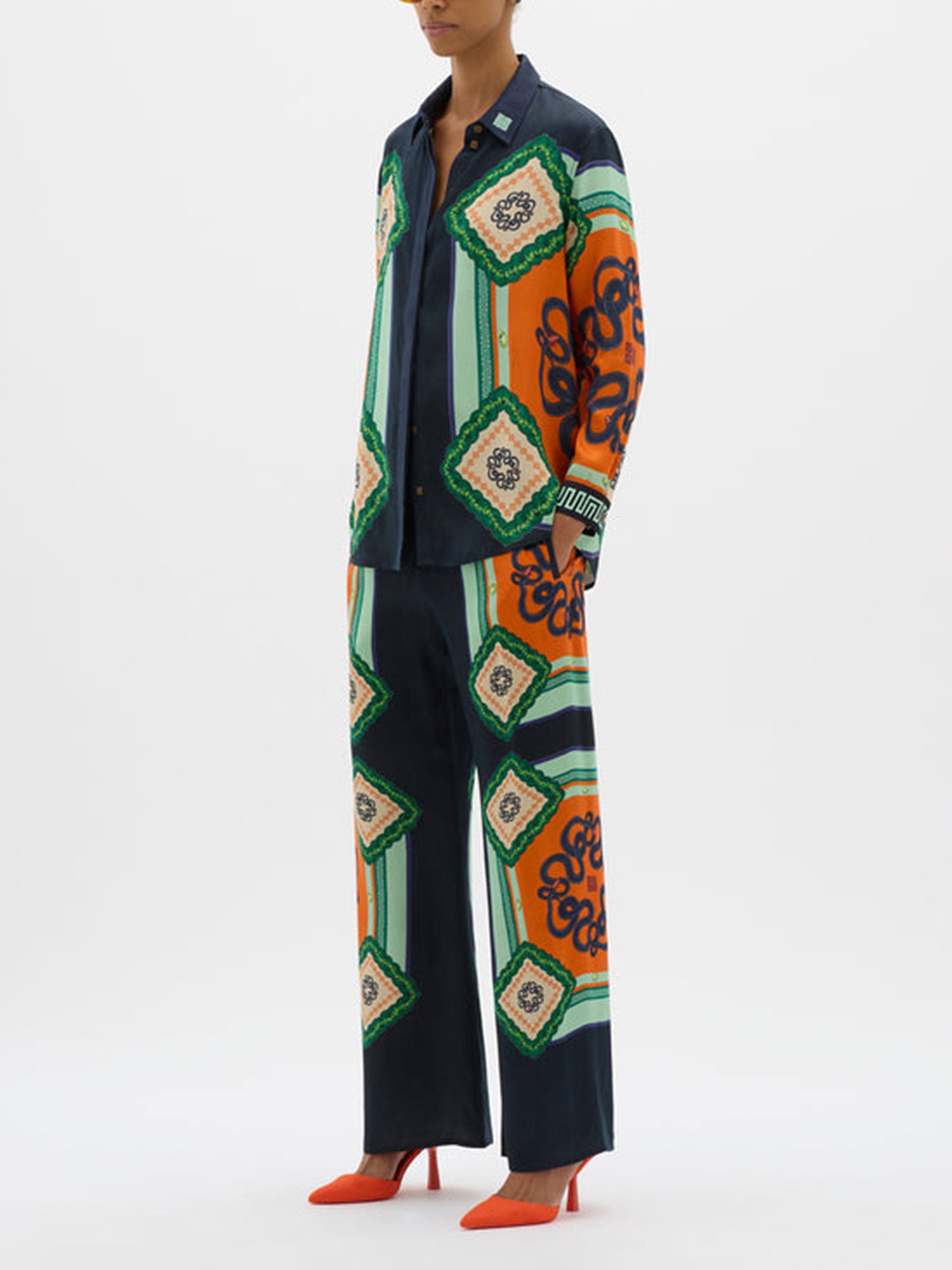 Vibrant Mosaic Print Shirt