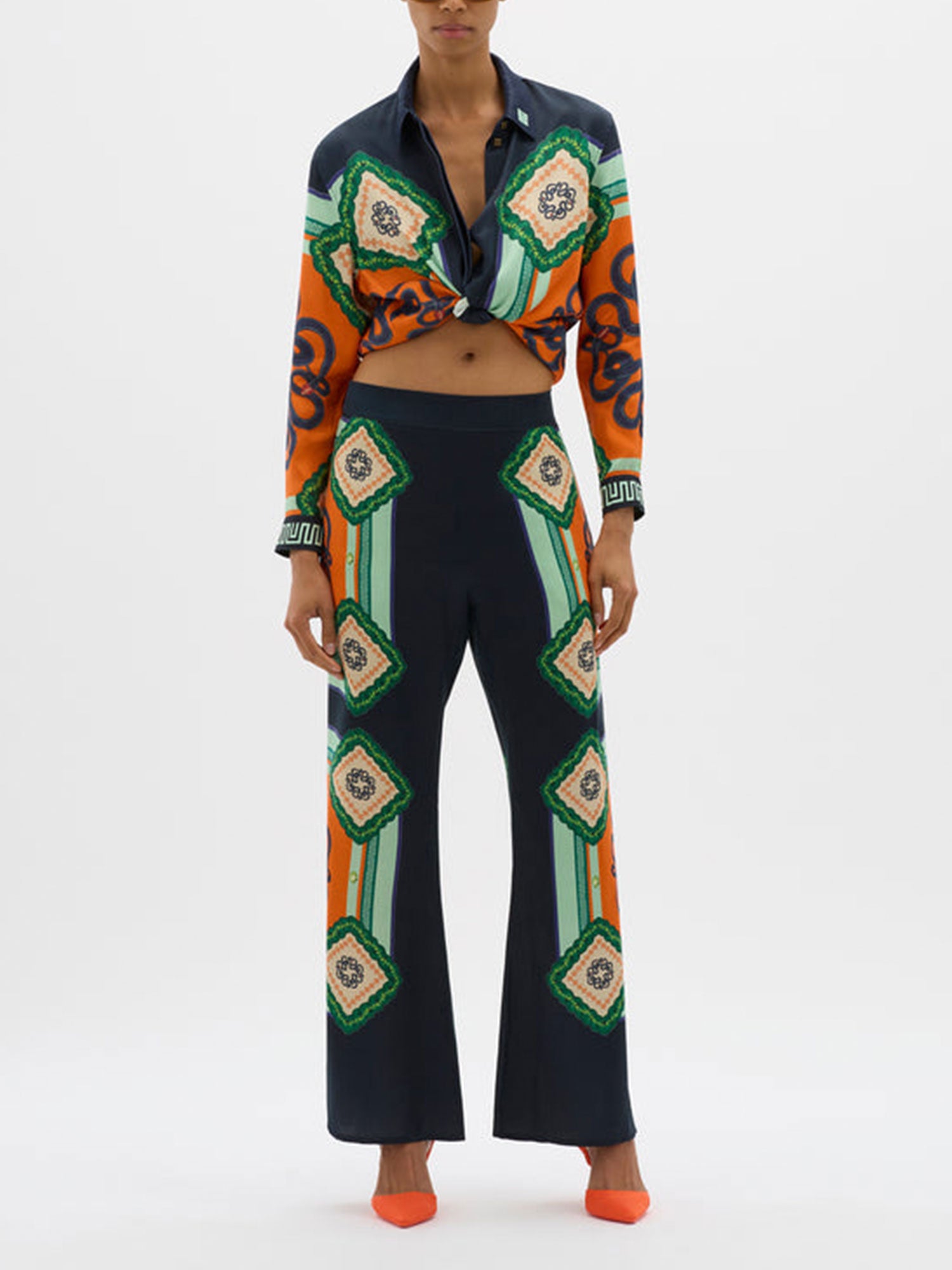 Vibrant Mosaic Print Shirt