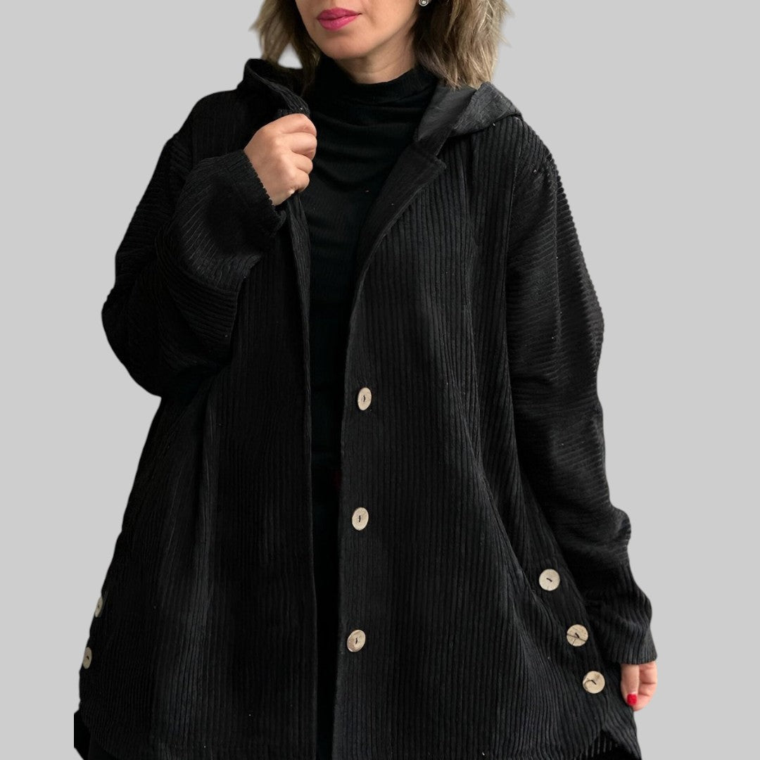 2025 Hot Sale🔥Corduroy Quilted Jacket with Hood