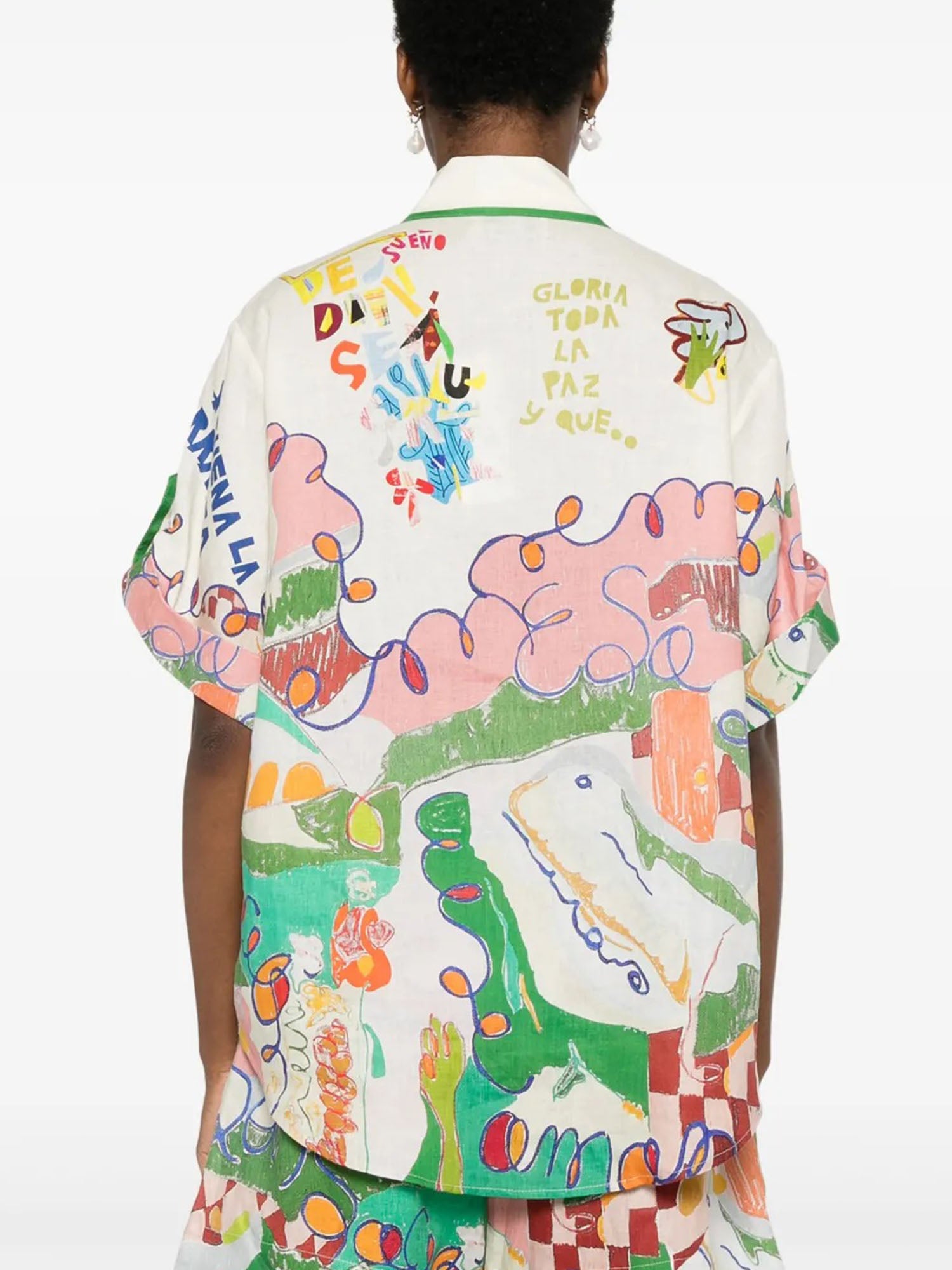 Retro Doodle Print Short Set