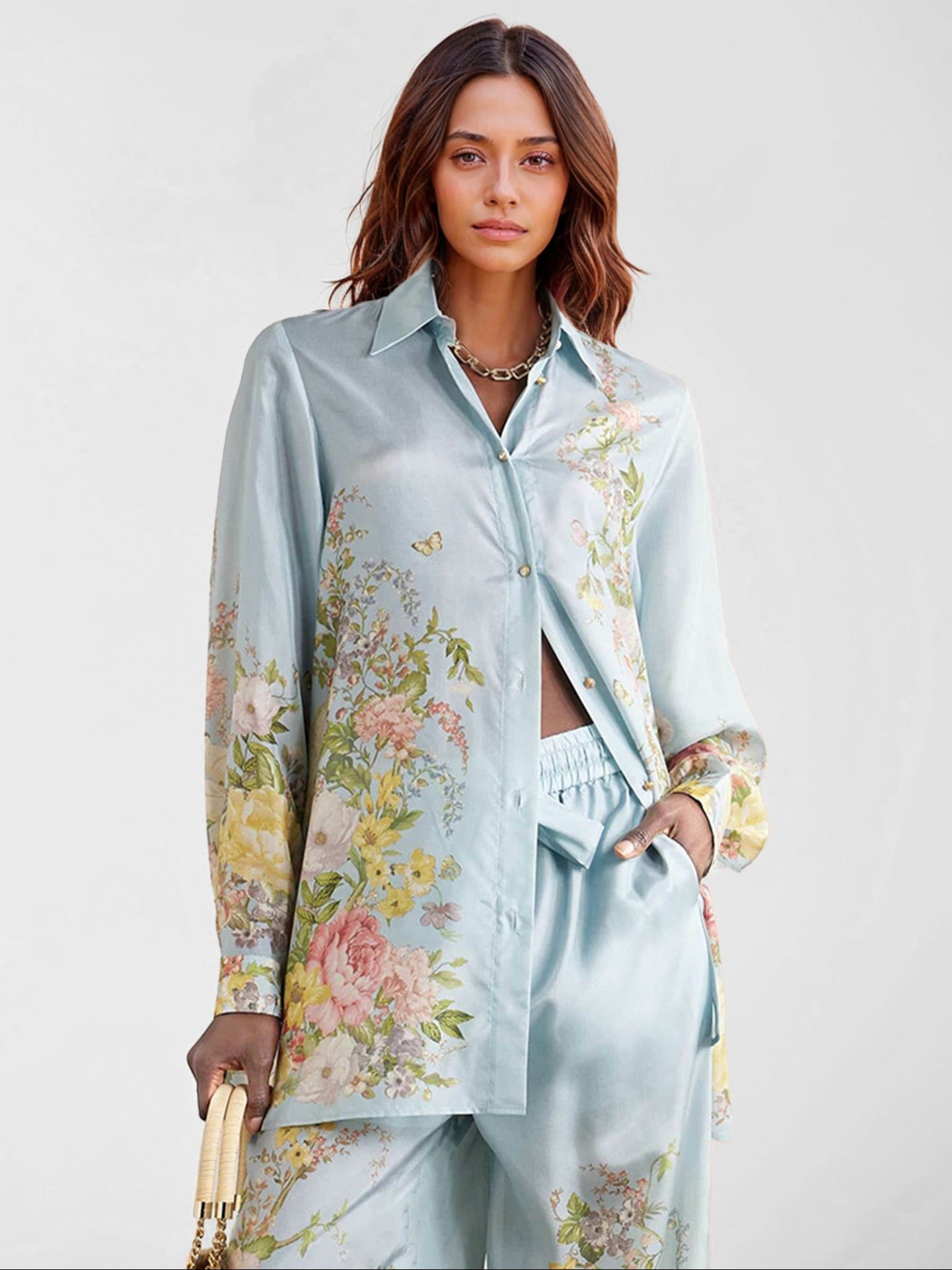 Pastel Floral Oversized Shirt