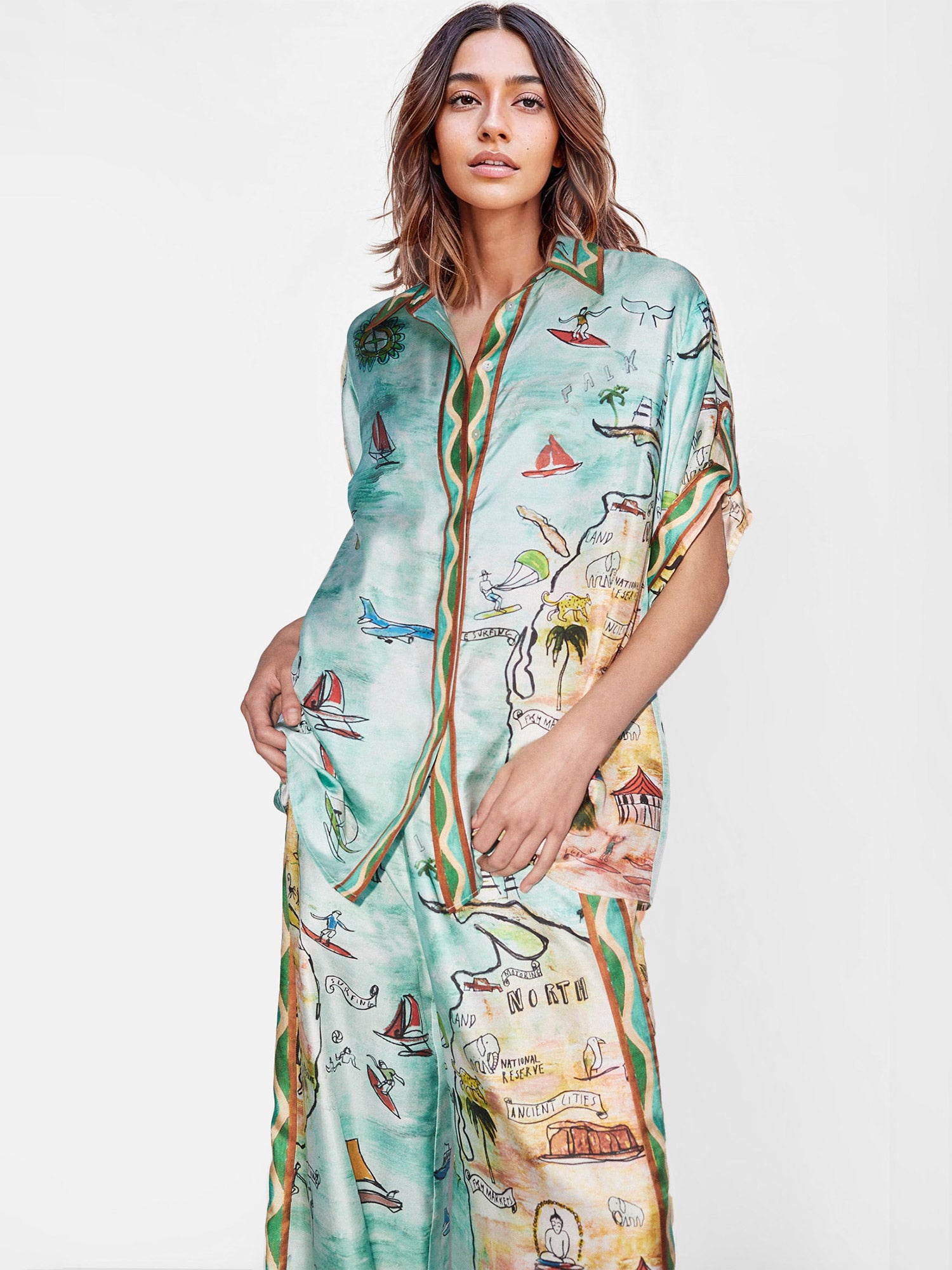 Wanderlust Map Oversized Shirt