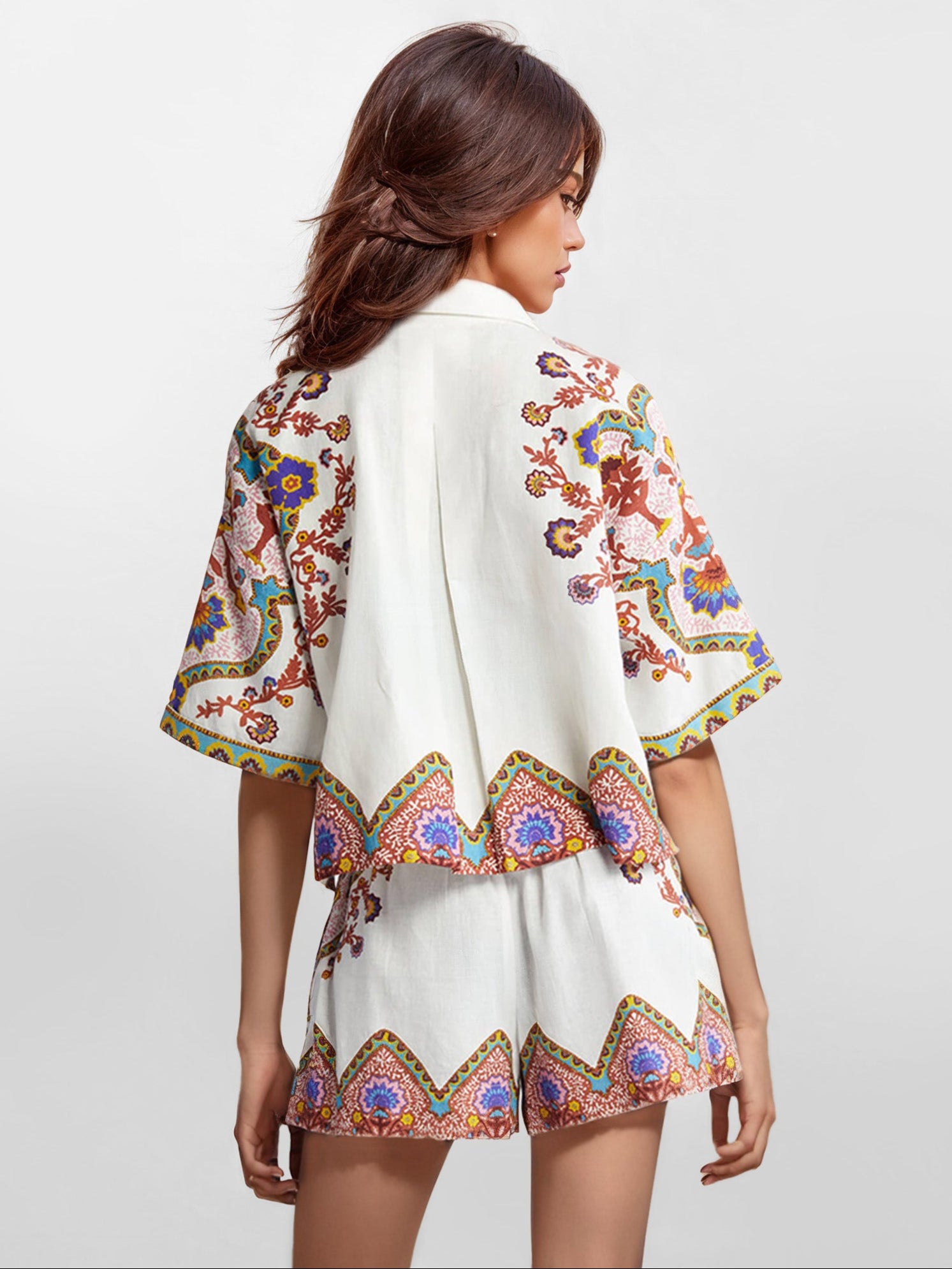 Bohemian Floral Print Two-Piece Set