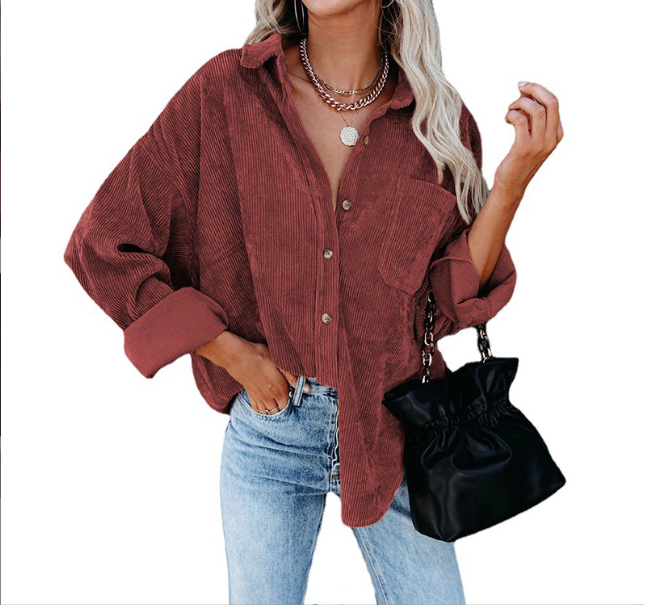 Loose casual corduroy shirt
