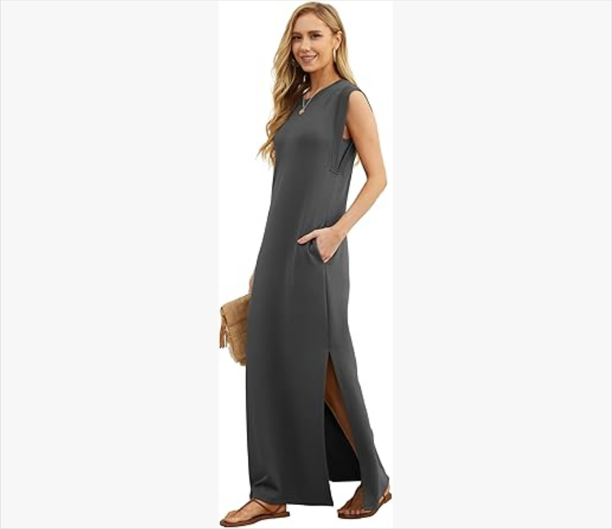 Women's Casual Loose Slit Maxi Skirt