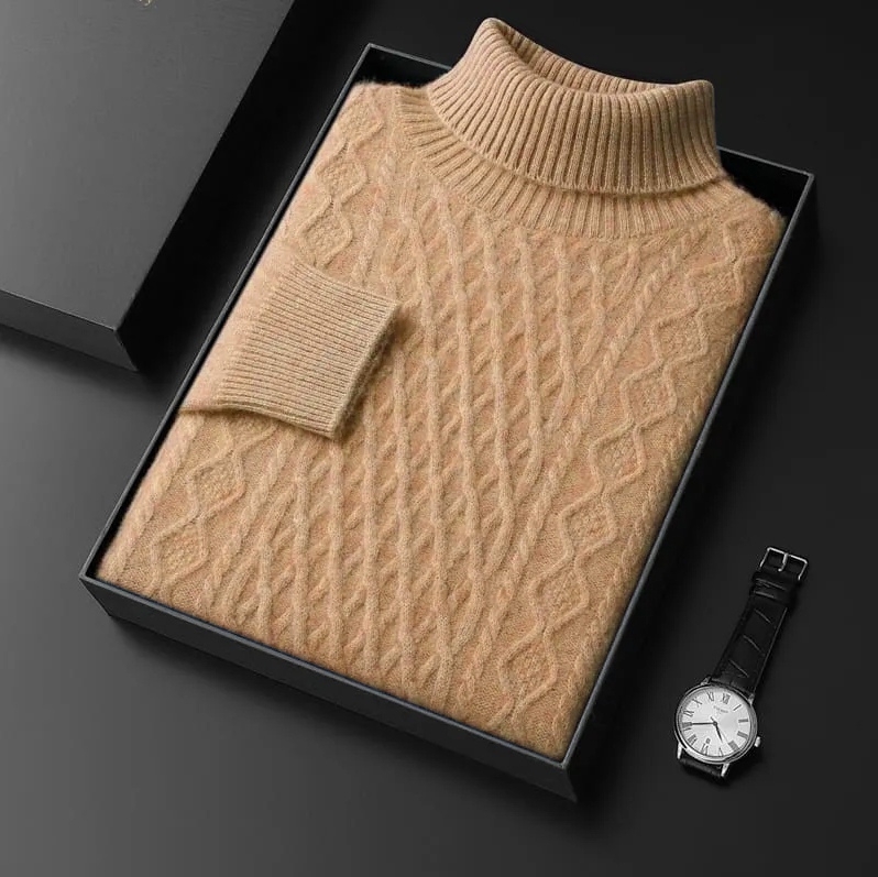 Men's Turtleneck Cashmere Knit Sweater