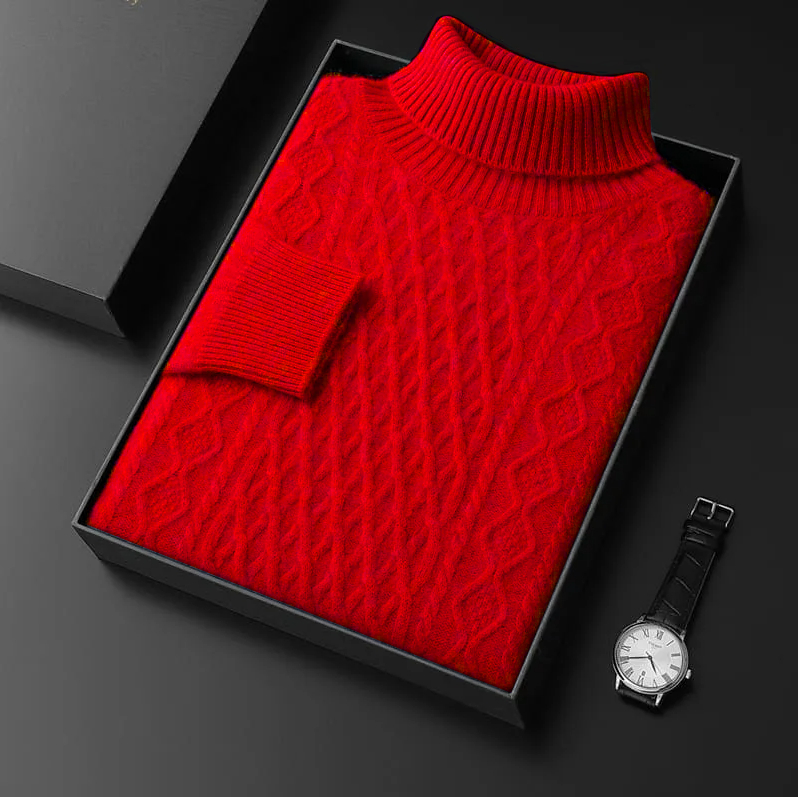 Men's Turtleneck Cashmere Knit Sweater