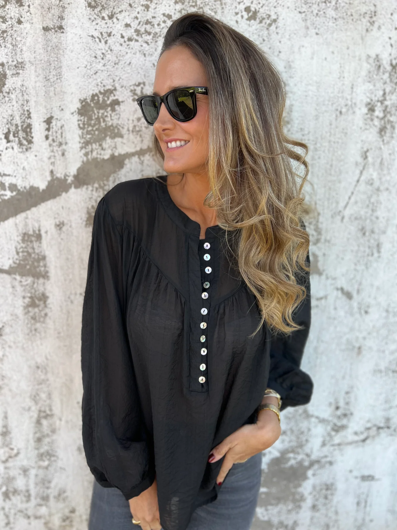 Casual Ice Silk Button Top
