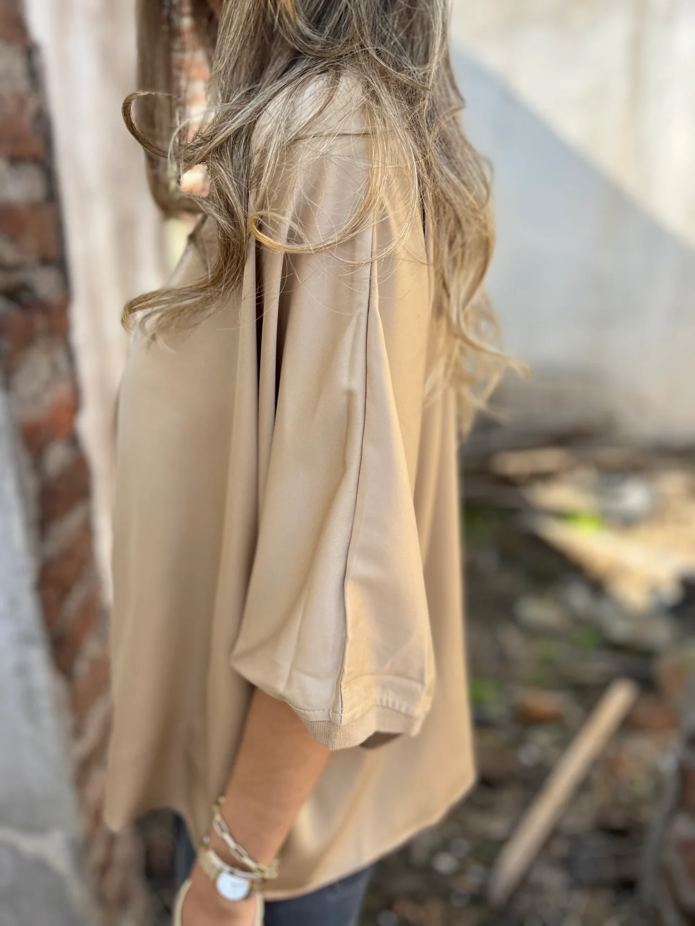 Silk 3/4 Half Lantern Sleeve Vest