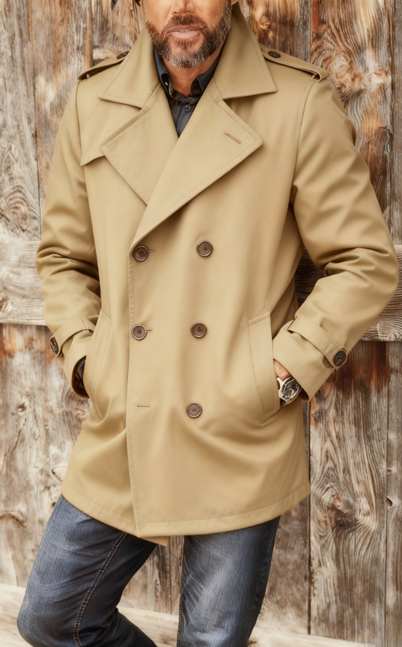 2025 Mid-Length Cashmere Versatile Trench Coat
