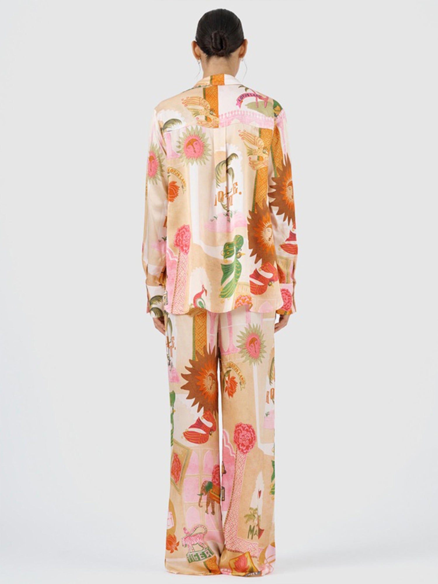 Tiger Print Wide-Leg Pants