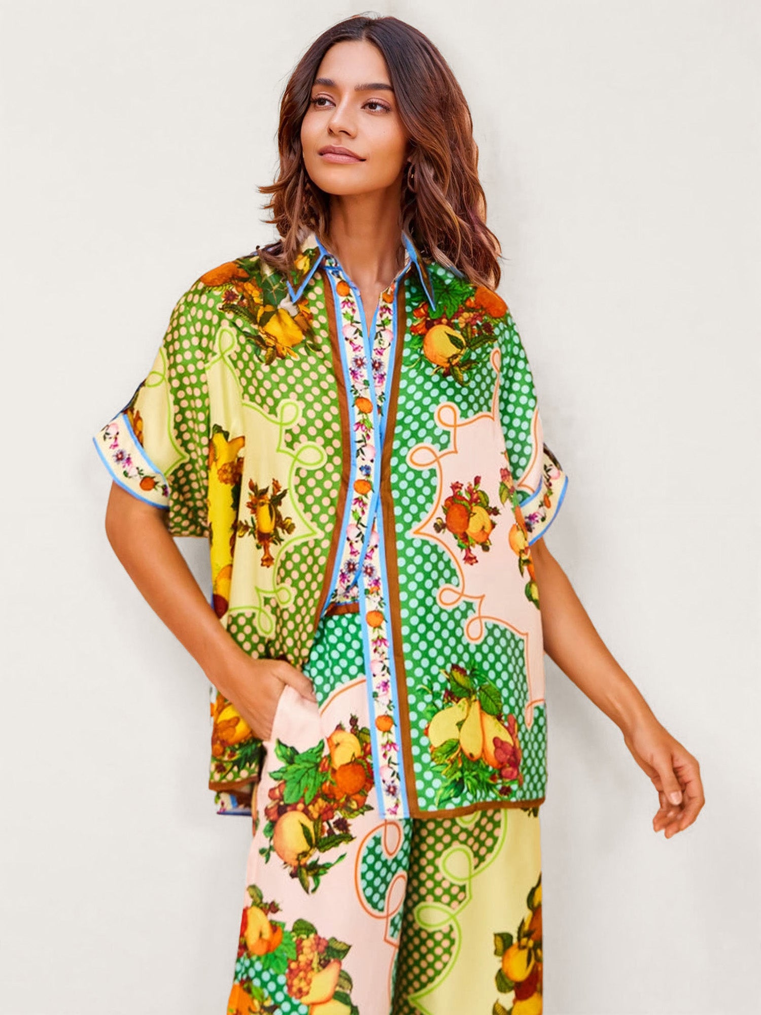 Multicolor Retro Graffiti Lemon Pants