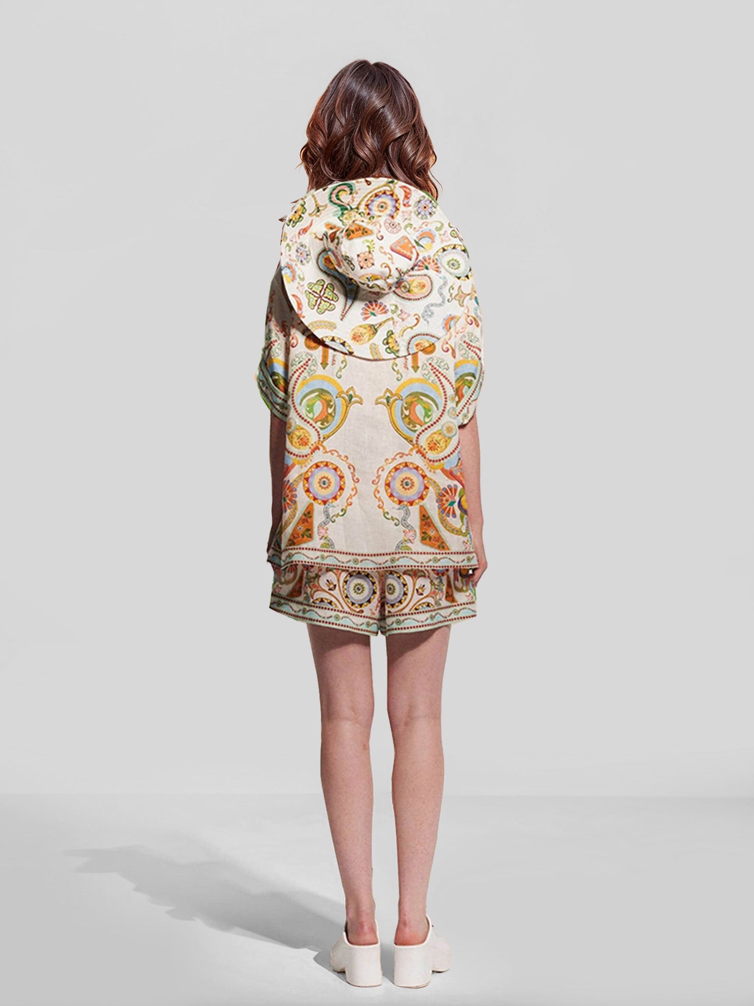 Abstract Floral Print Two-Piece Set