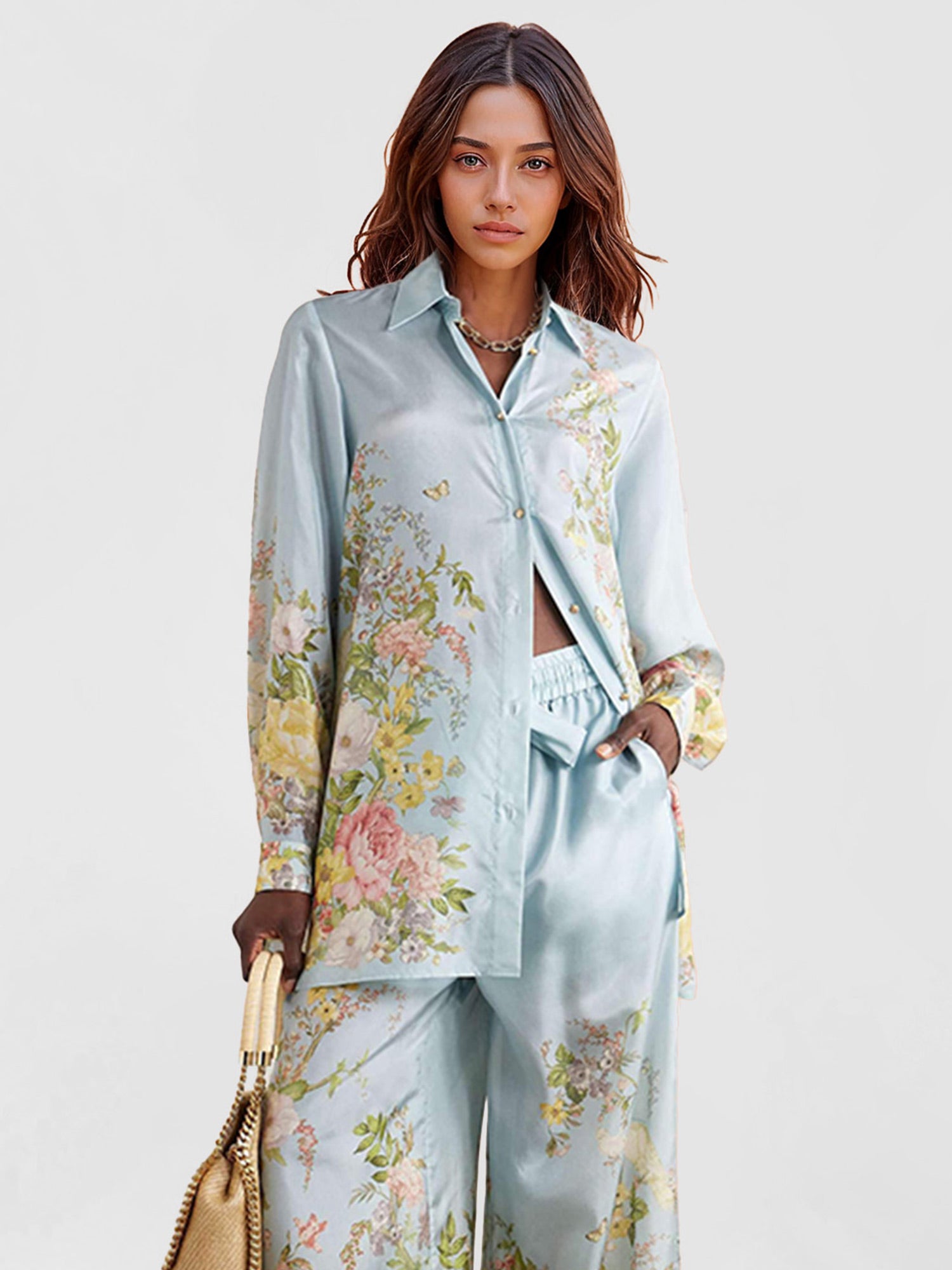 Pastel Floral Oversized Shirt