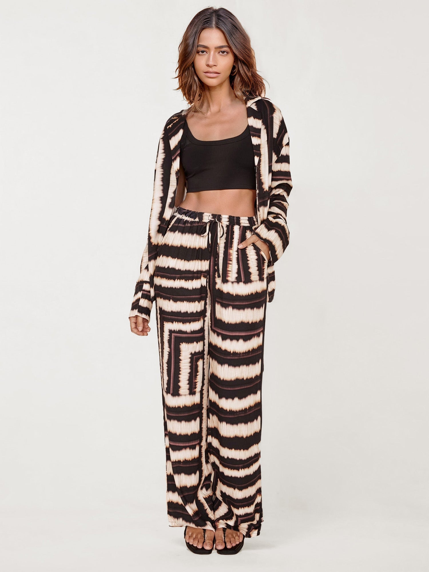 Boho Tie-Dye Button-Down Shirt