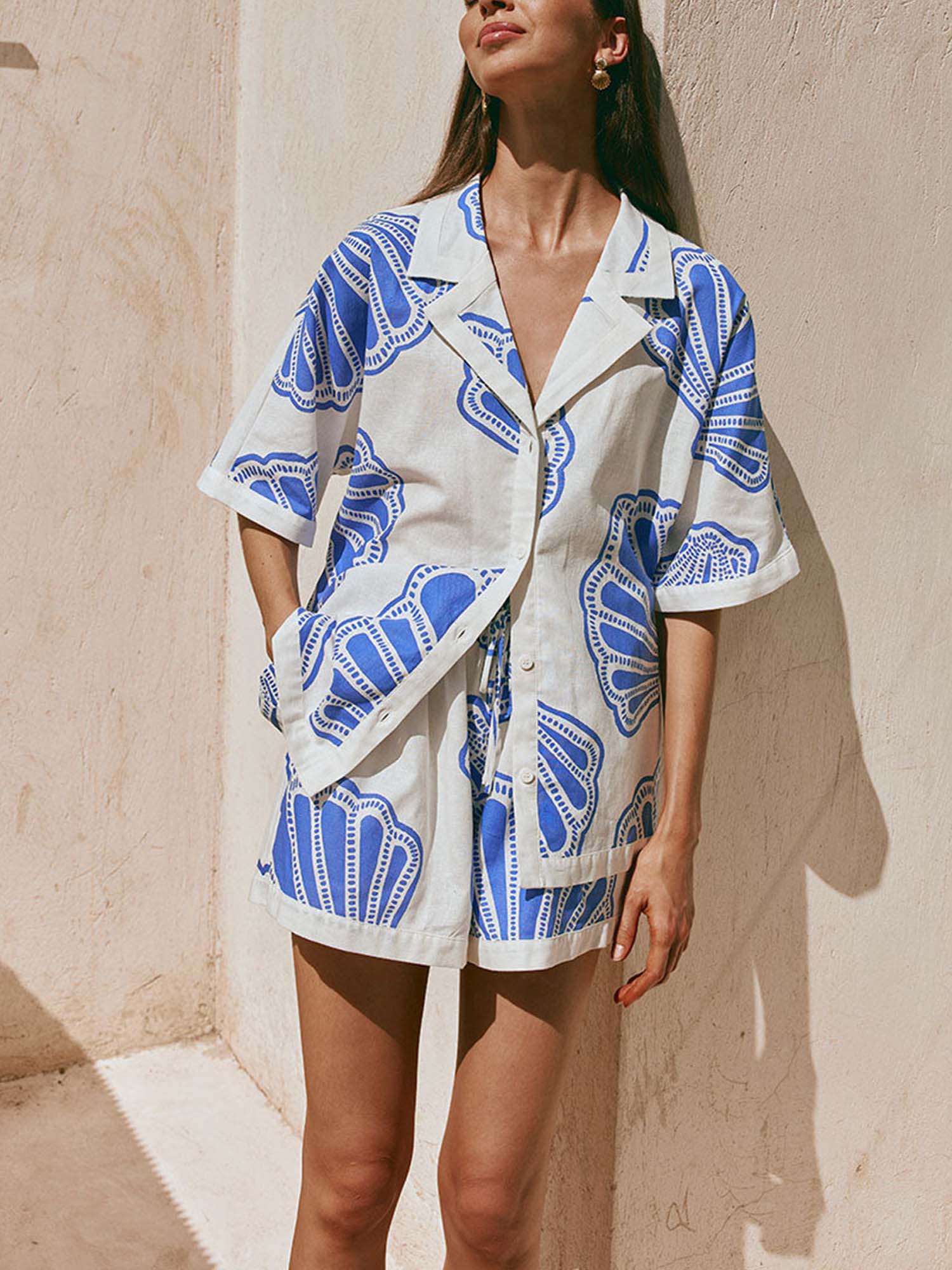 Ocean Breeze Relaxed Shirt & Shorts Set