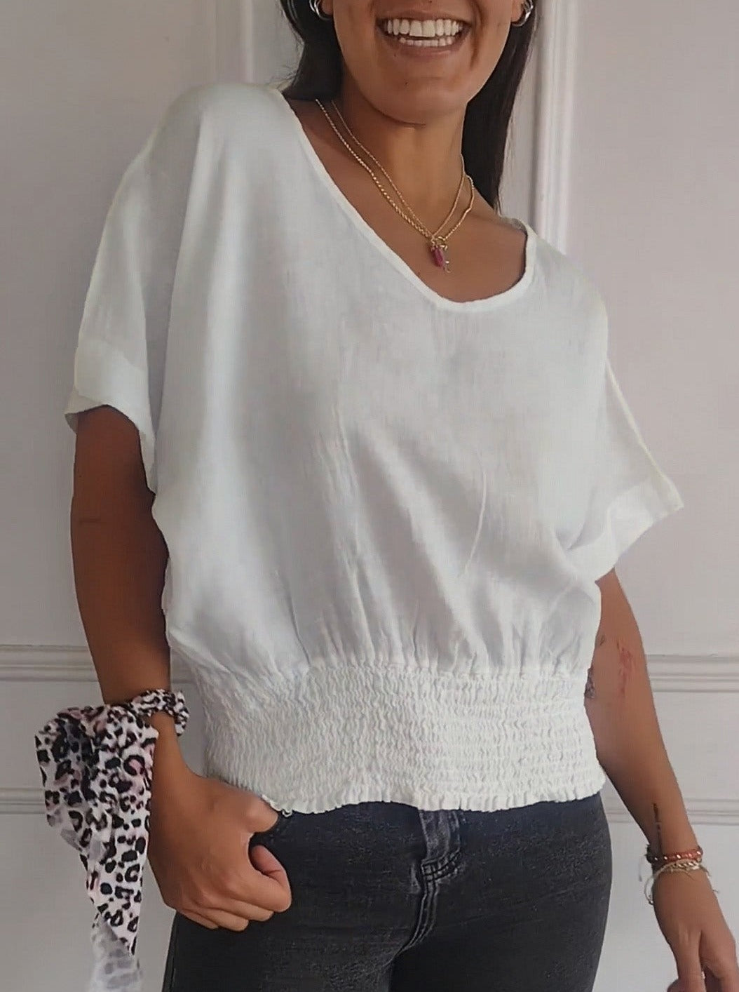 2024 Ladies V-neck Short Sleeve T-shirt