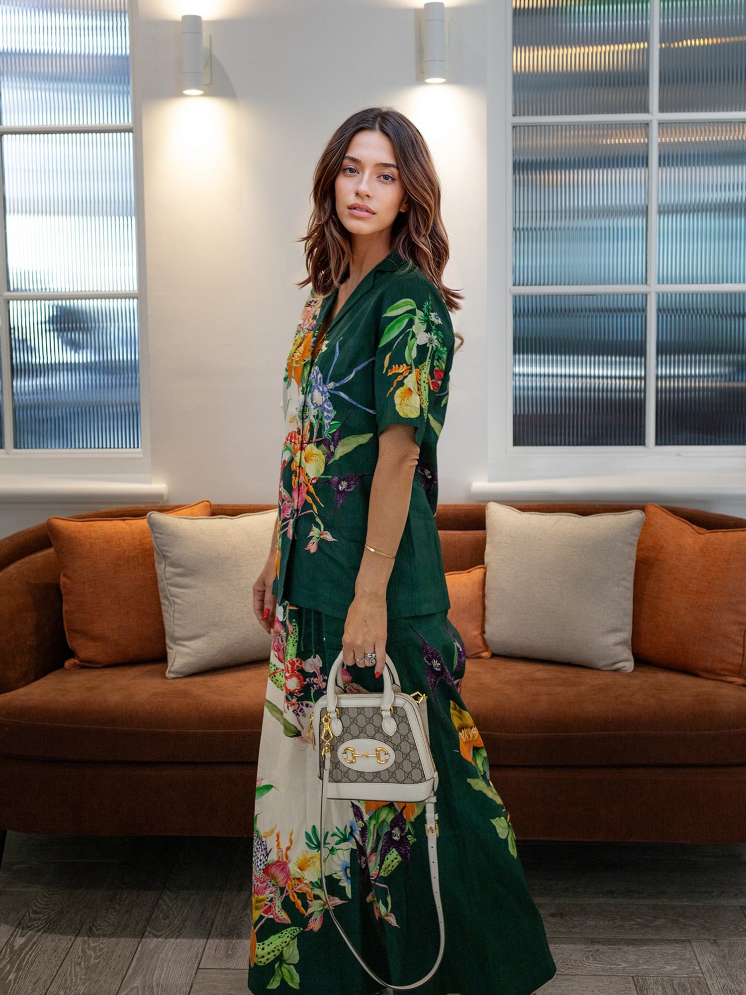 Floral Print Wrap-Front Shirt