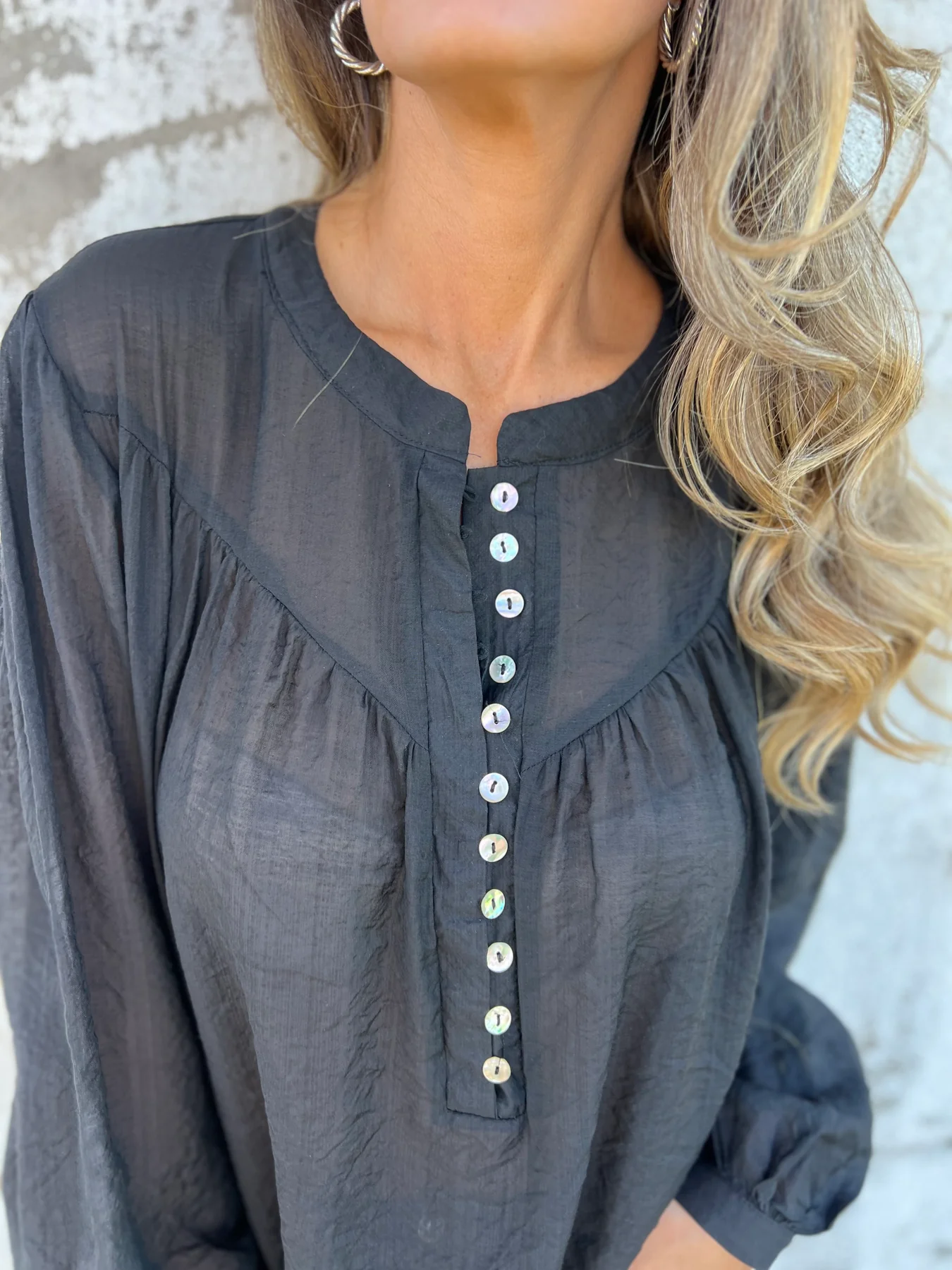 Casual Ice Silk Button Top