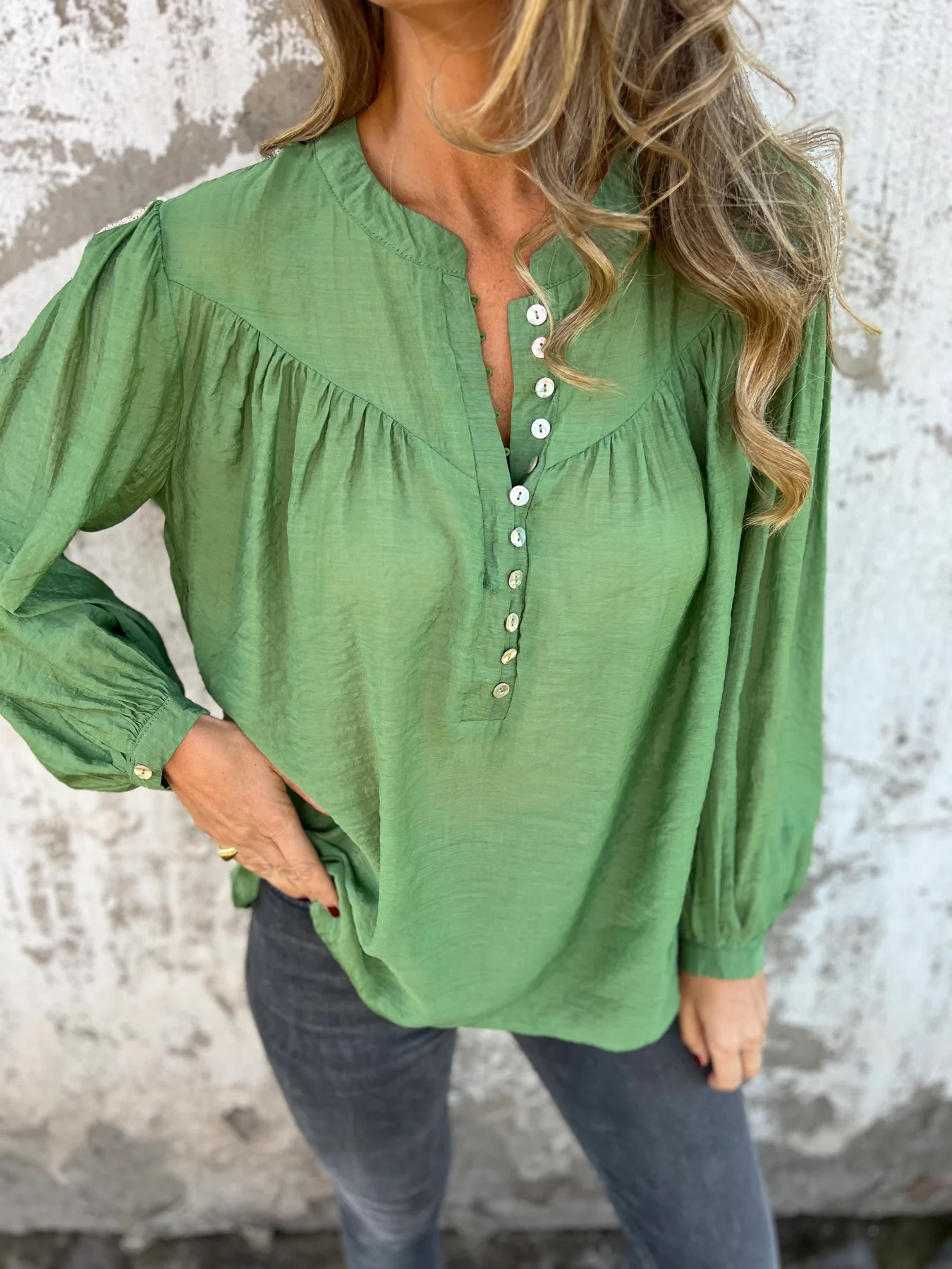 Casual Ice Silk Button Top
