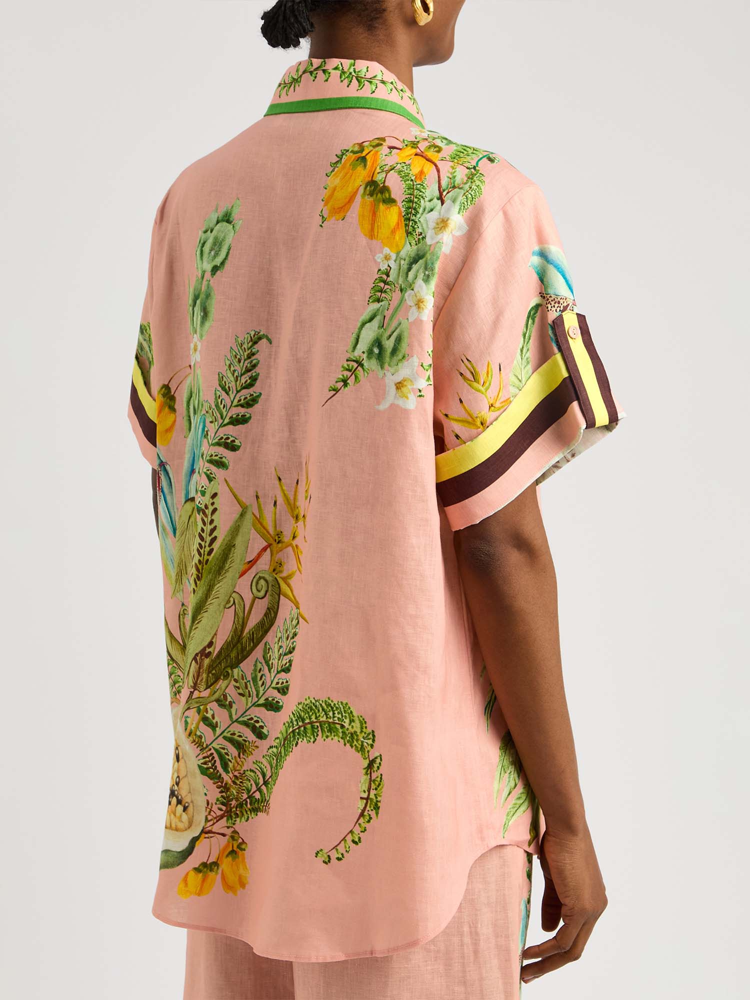 Papaya Garden Print Oversized Shirt
