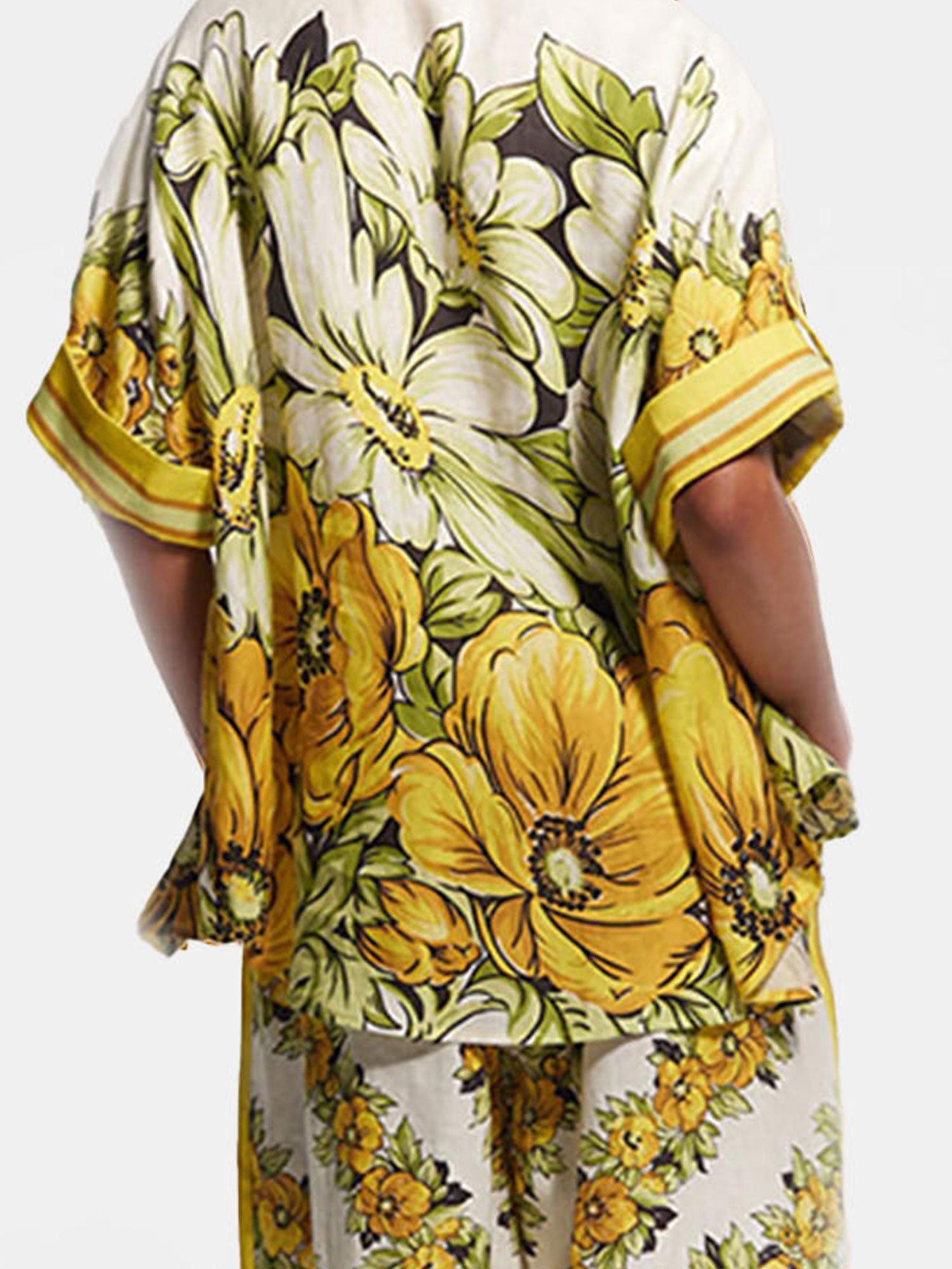 Tropical Print Button-Up Shirt