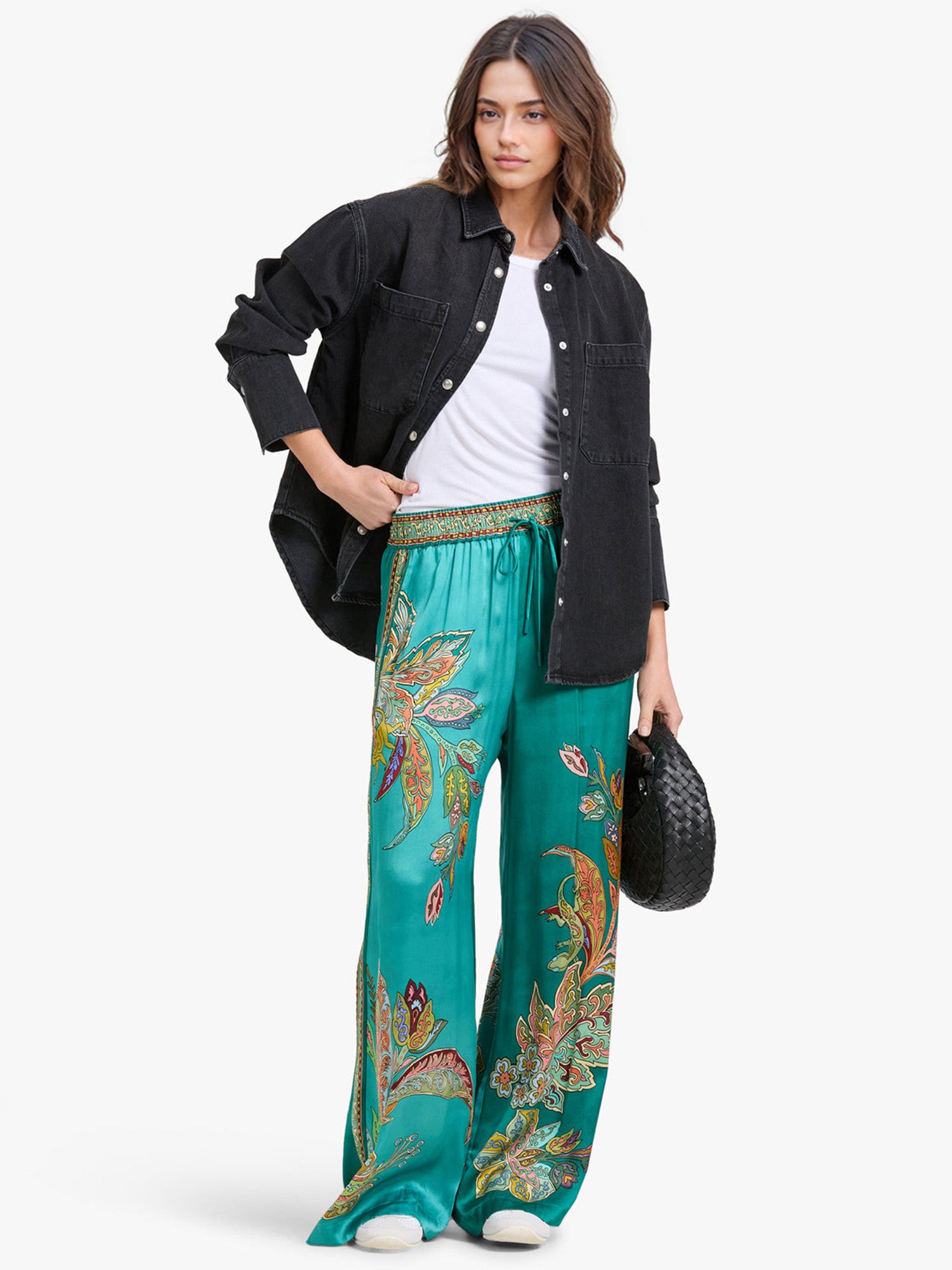 Emerald Luxe Wide-Leg Pants